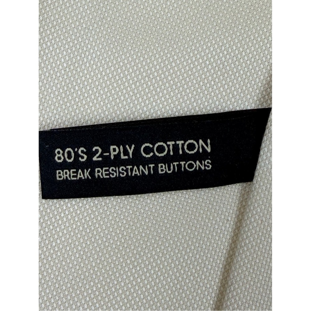 Pronto Uomo Men's 19 34/35 Non-Iron Slim Fit Cream Dress Shirt 80's 2-Ply NWT - Picture 3 of 6